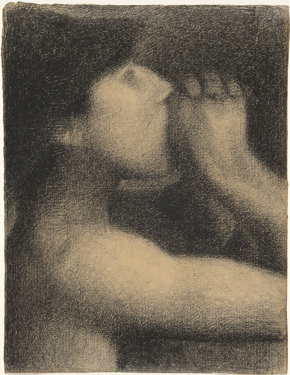 Echo, Study for „Kąpiący się w Asnieres”, 1883-4 (kredka Conte na papierze) autorstwa Georges Seurat