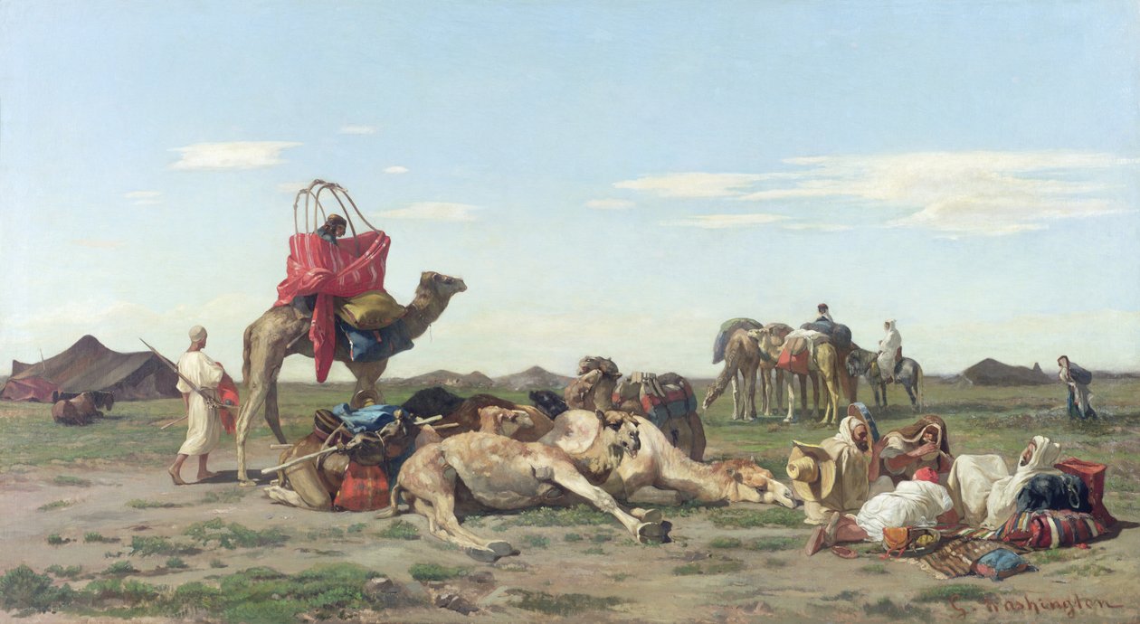 Nomadzi na pustyni, 1861 autorstwa Georges Washington