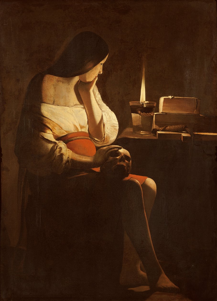 Maria Magdalena z lampką nocną, ok. 1640-35 autorstwa Georges de La Tour