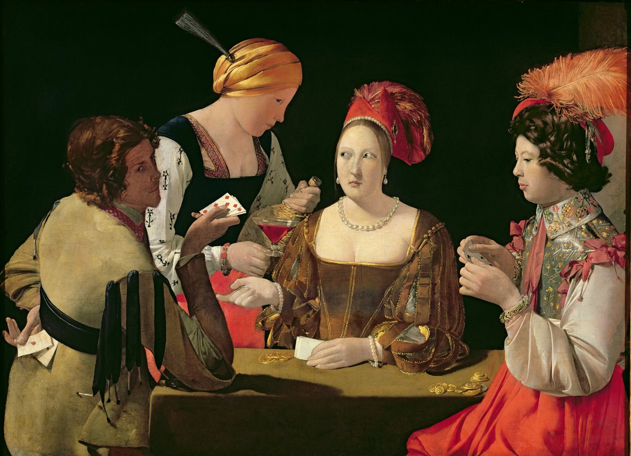 Cheat z asem diamentów, ok.1635-40 autorstwa Georges de La Tour