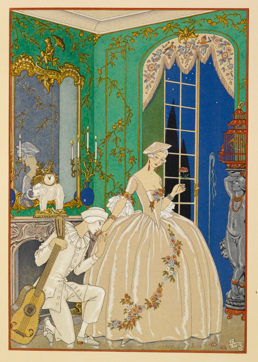 Ã€ Clyméne. Kobieta i muzyk. autorstwa Georges Barbier