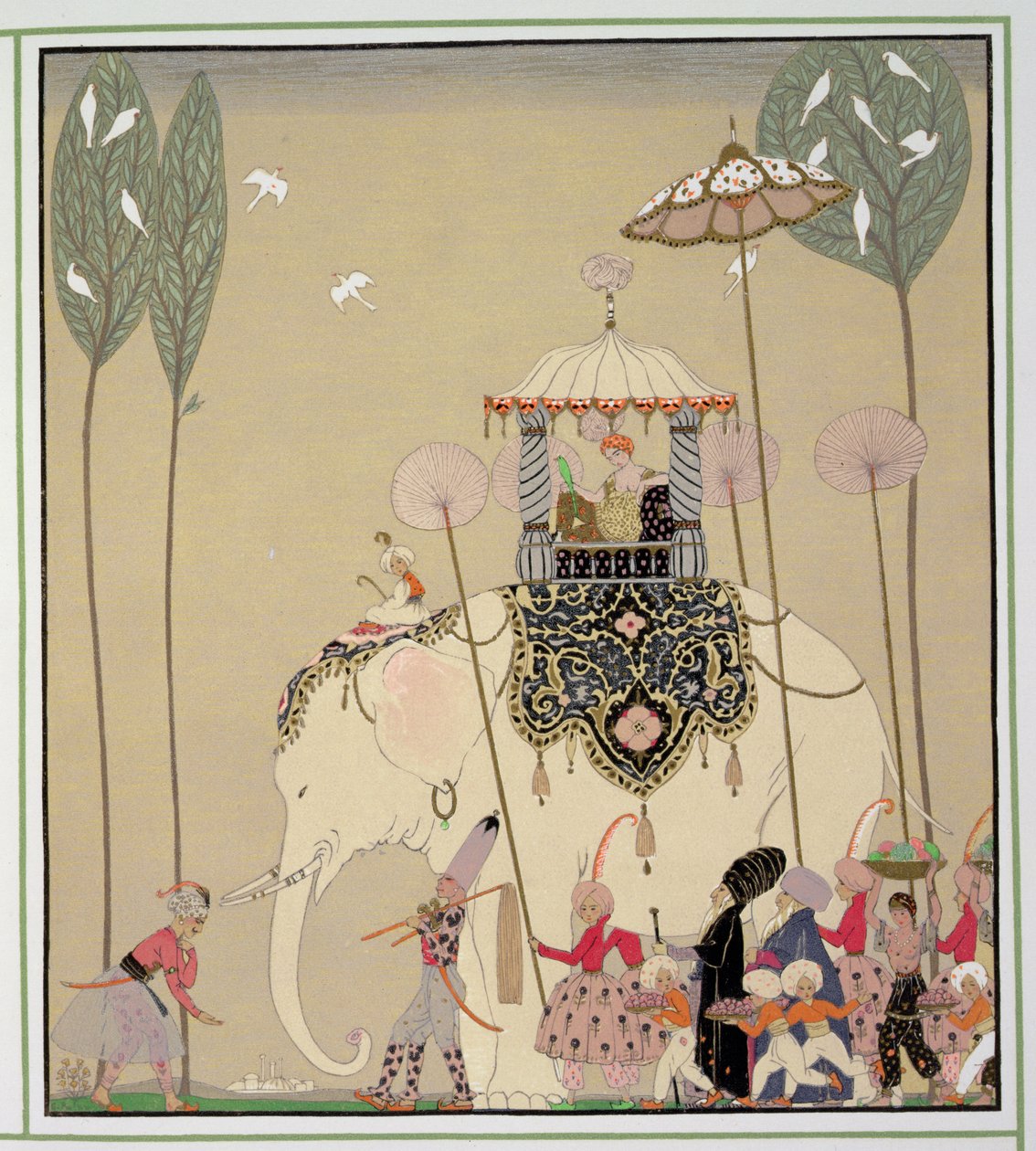 Procesja cesarska (kolor lito) autorstwa Georges Barbier