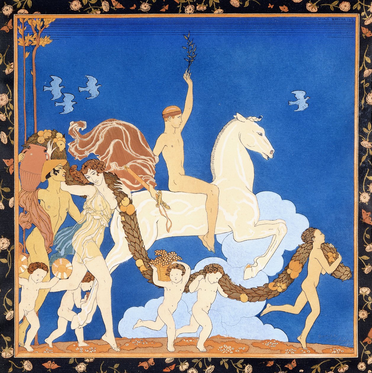Biały koń, ok. 1917-1920 (szablon) autorstwa Georges Barbier