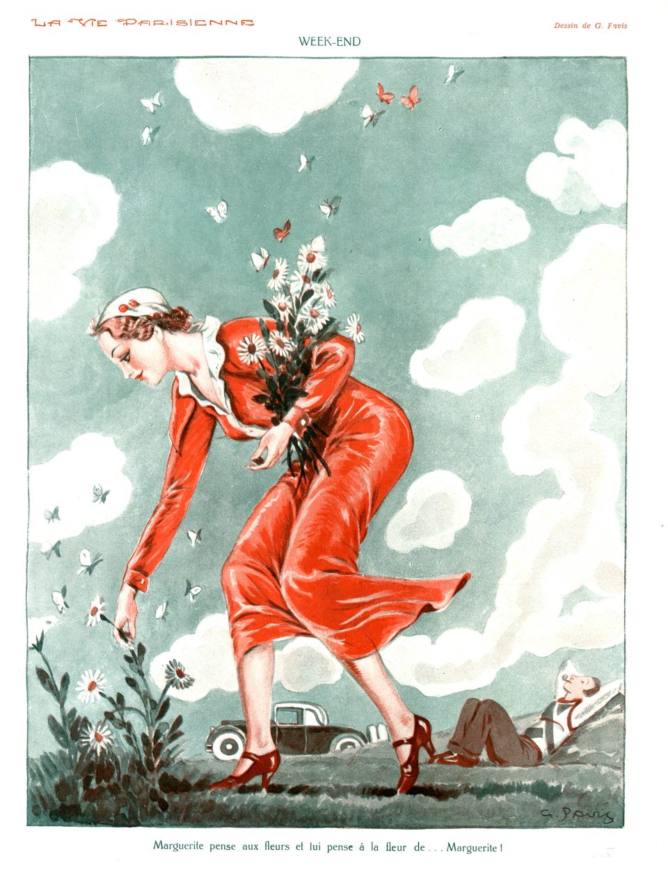 Weekend, ilustracja z „La Vie Parisienne” autorstwa Georges Pavis