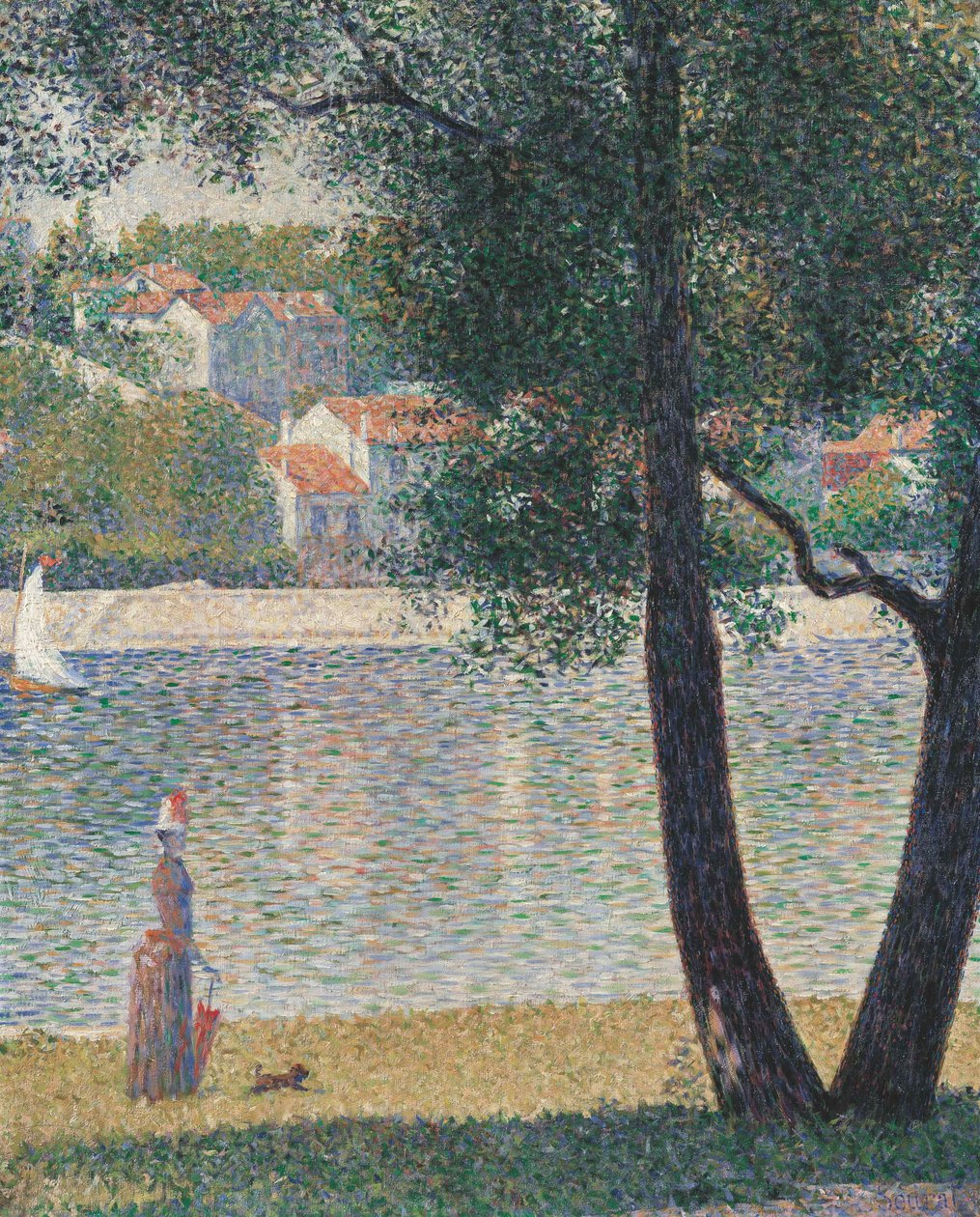 Sekwana w Courbevoie, 1885. autorstwa Georges Pierre Seurat