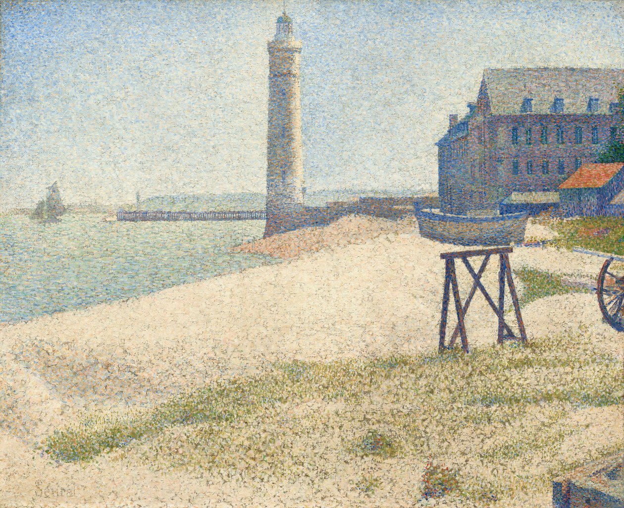 Latarnia morska w Honfleur, 1886. autorstwa Georges Pierre Seurat