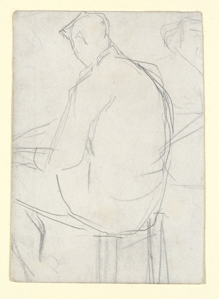 Mężczyzna siedzący na stołku autorstwa Georges Seurat