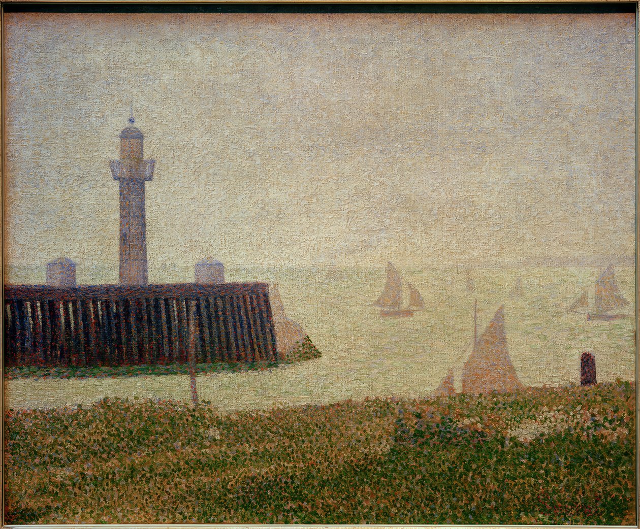 Punkt molo w Honfleur autorstwa Georges Seurat