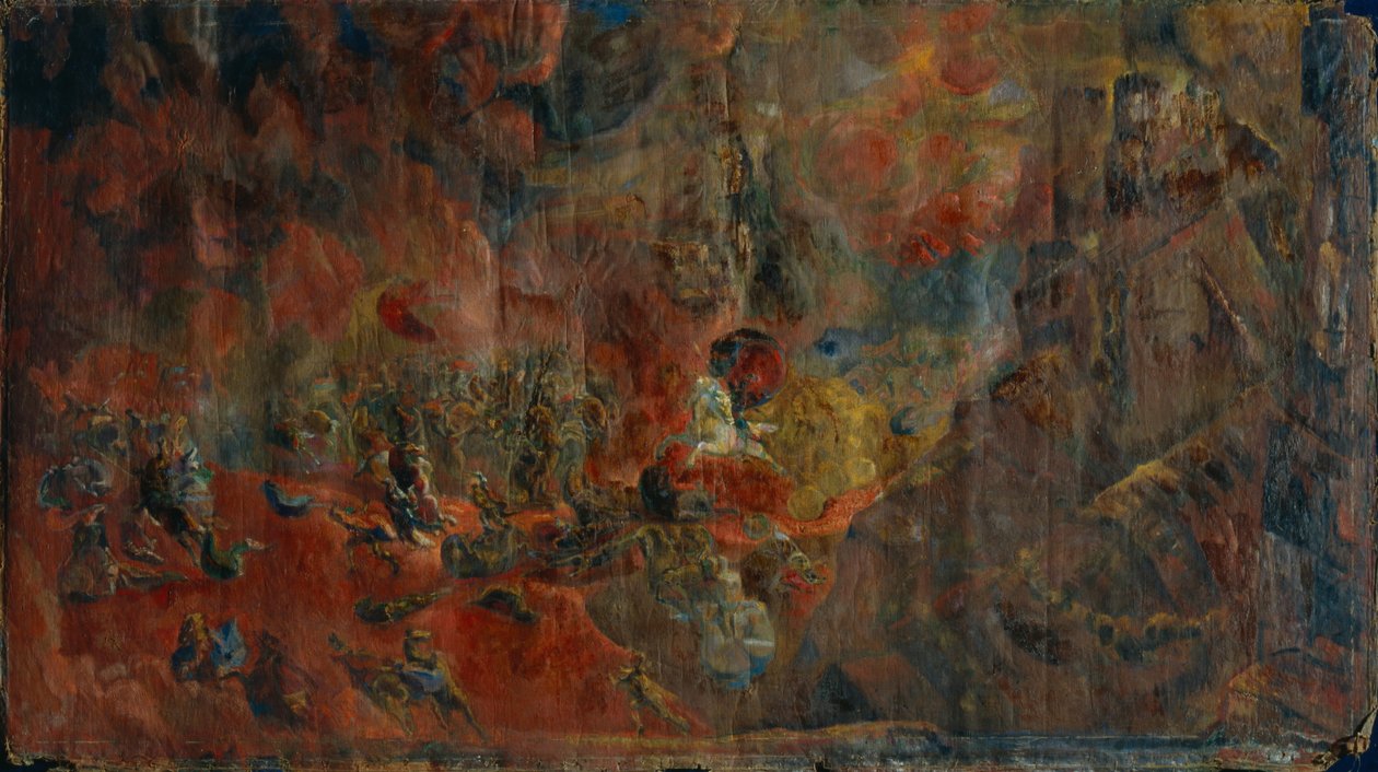 Scena bitwy, 1912 autorstwa Georgy Bogdanovich Yakulov