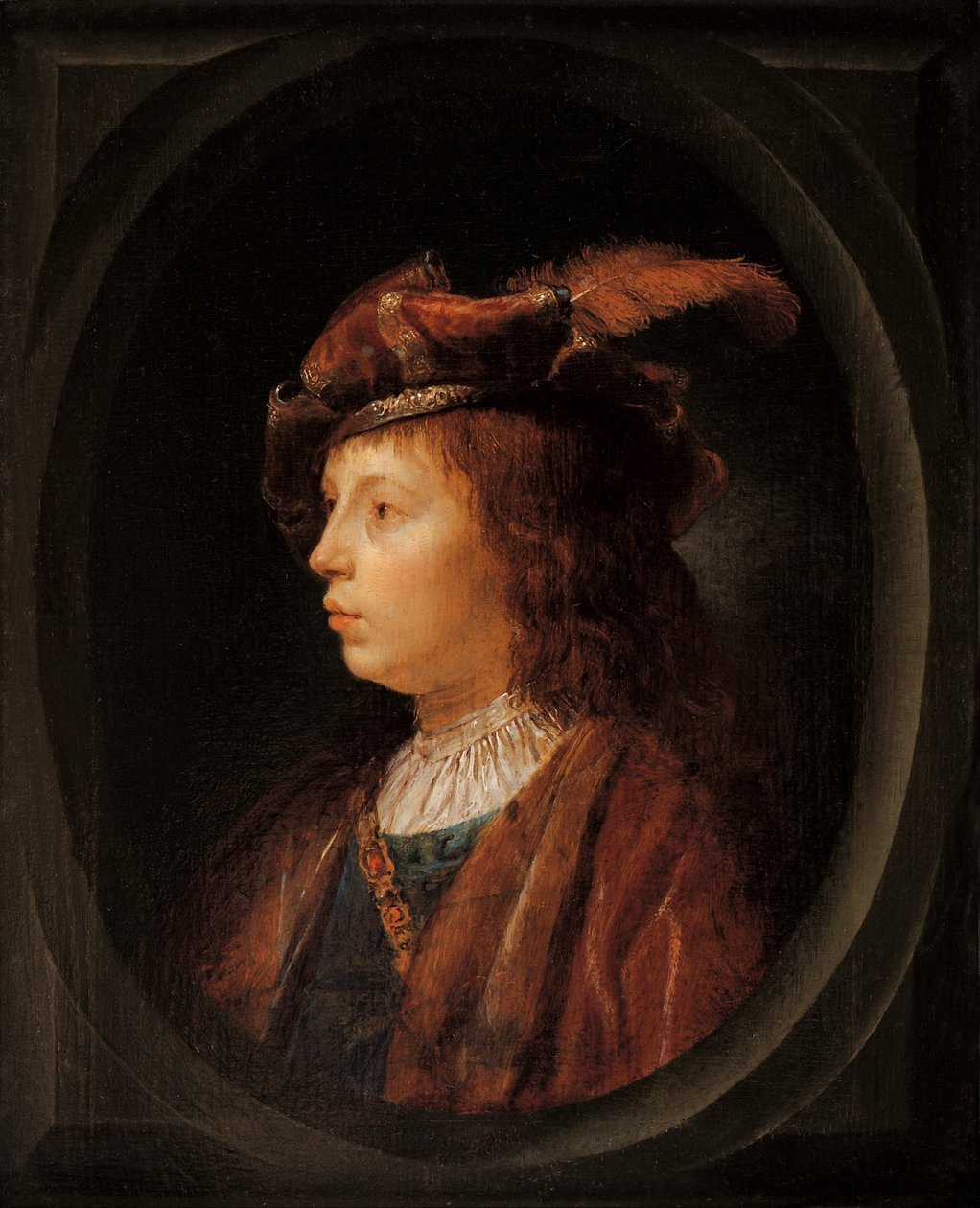 Głowa młodzieńca autorstwa Gerrit Dou