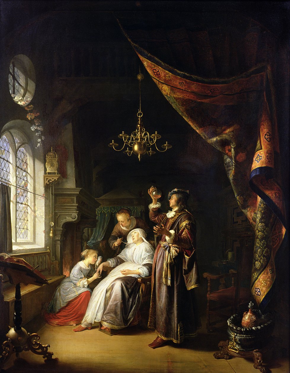 Kroplowa kobieta, ok. 1663 autorstwa Gerrit Dou