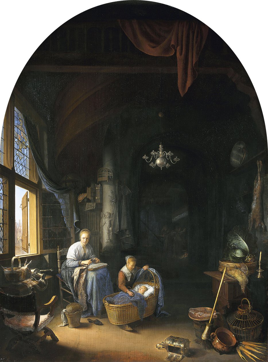 Młoda matka autorstwa Gerrit Dou