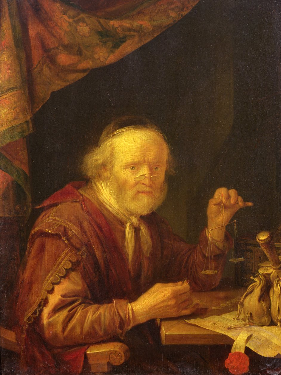 Ważenie złota autorstwa Gerrit Dou