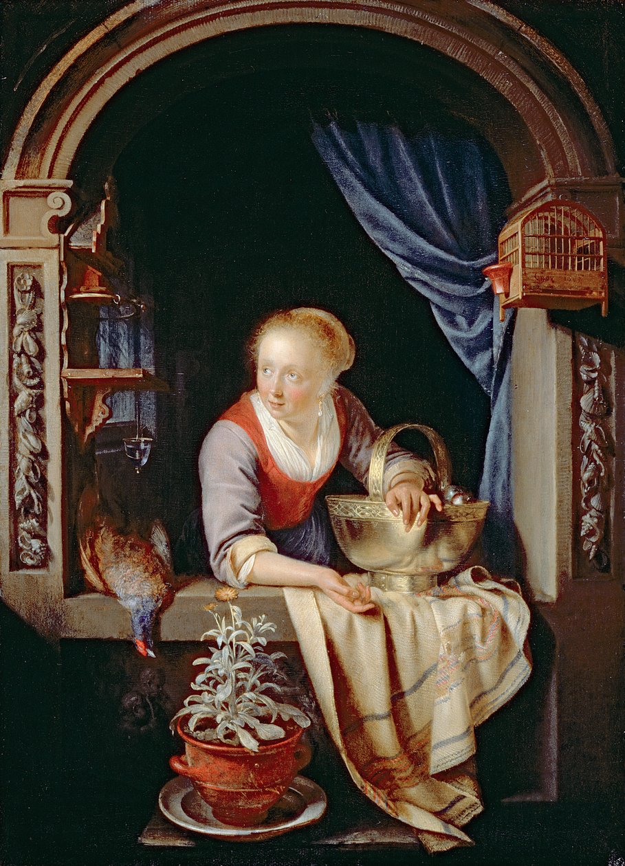 Kobieta przy oknie, 1663 autorstwa Gerrit Dou
