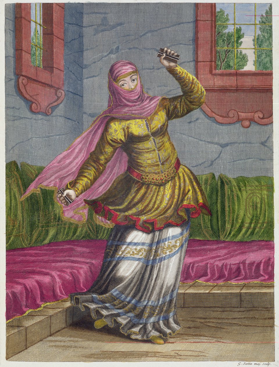 Tchinguis, czyli tancerka turecka, XVIII w. autorstwa Gerard Jean Baptiste Scotin