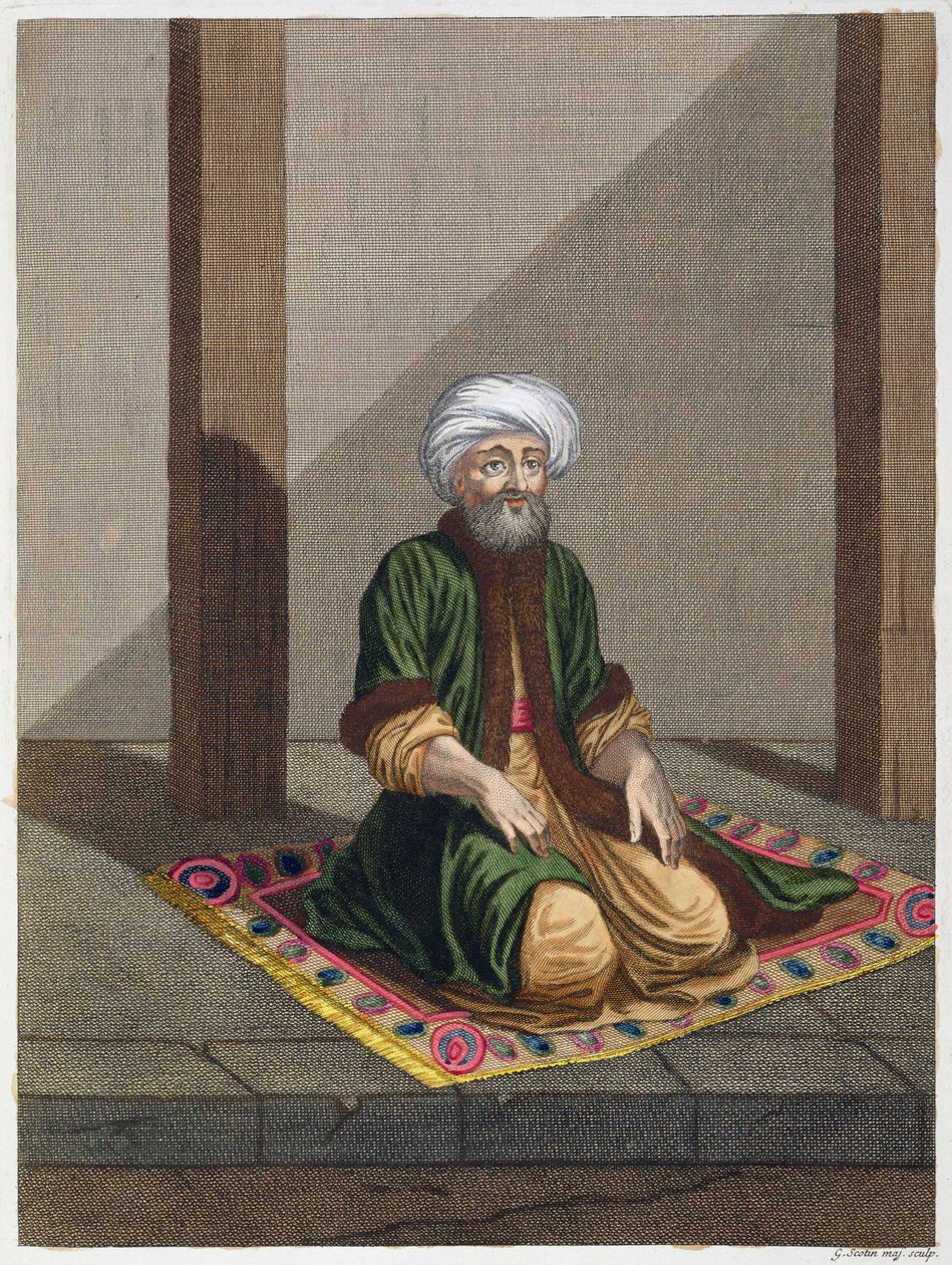 Turek, modlący się, XVIII w. autorstwa Gerard Jean Baptiste Scotin