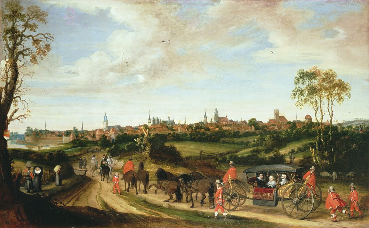 Holenderski wysłannik Adriaan Pauw przybywający do Munster, 1648 autorstwa Gerard ter Borch