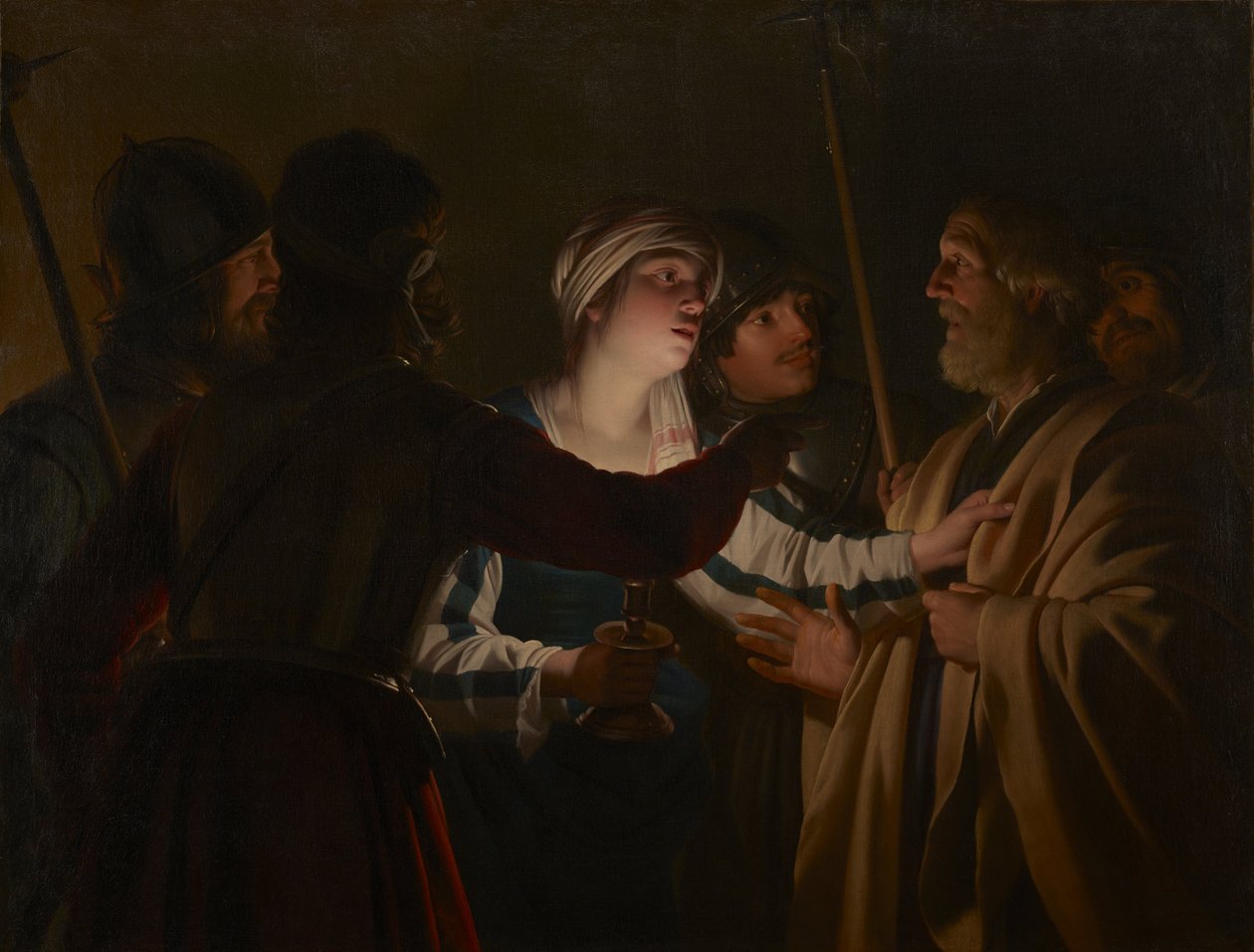 Odmowa św. Piotra autorstwa Gerrit van Honthorst