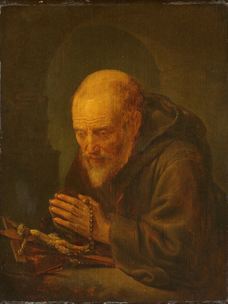 Modlitwa pustelnika autorstwa Gerrit Dou