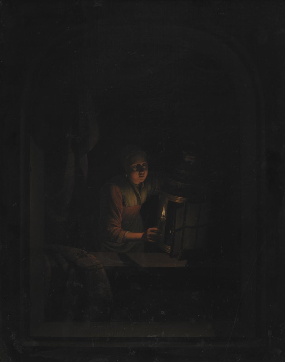 Dziewczyna ze świecą autorstwa Gerrit Dou
