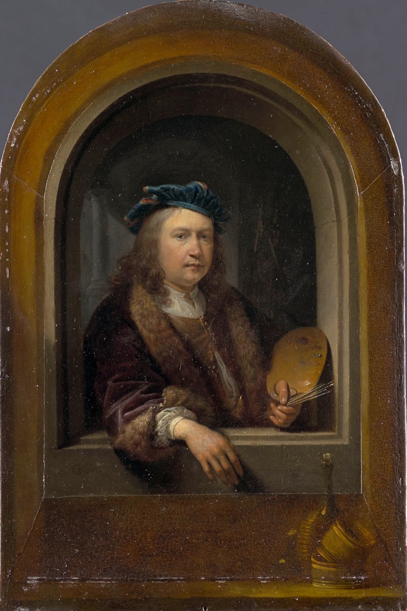Autoportret z paletą, ok. 1930 r. 1660. autorstwa Gerrit Dou