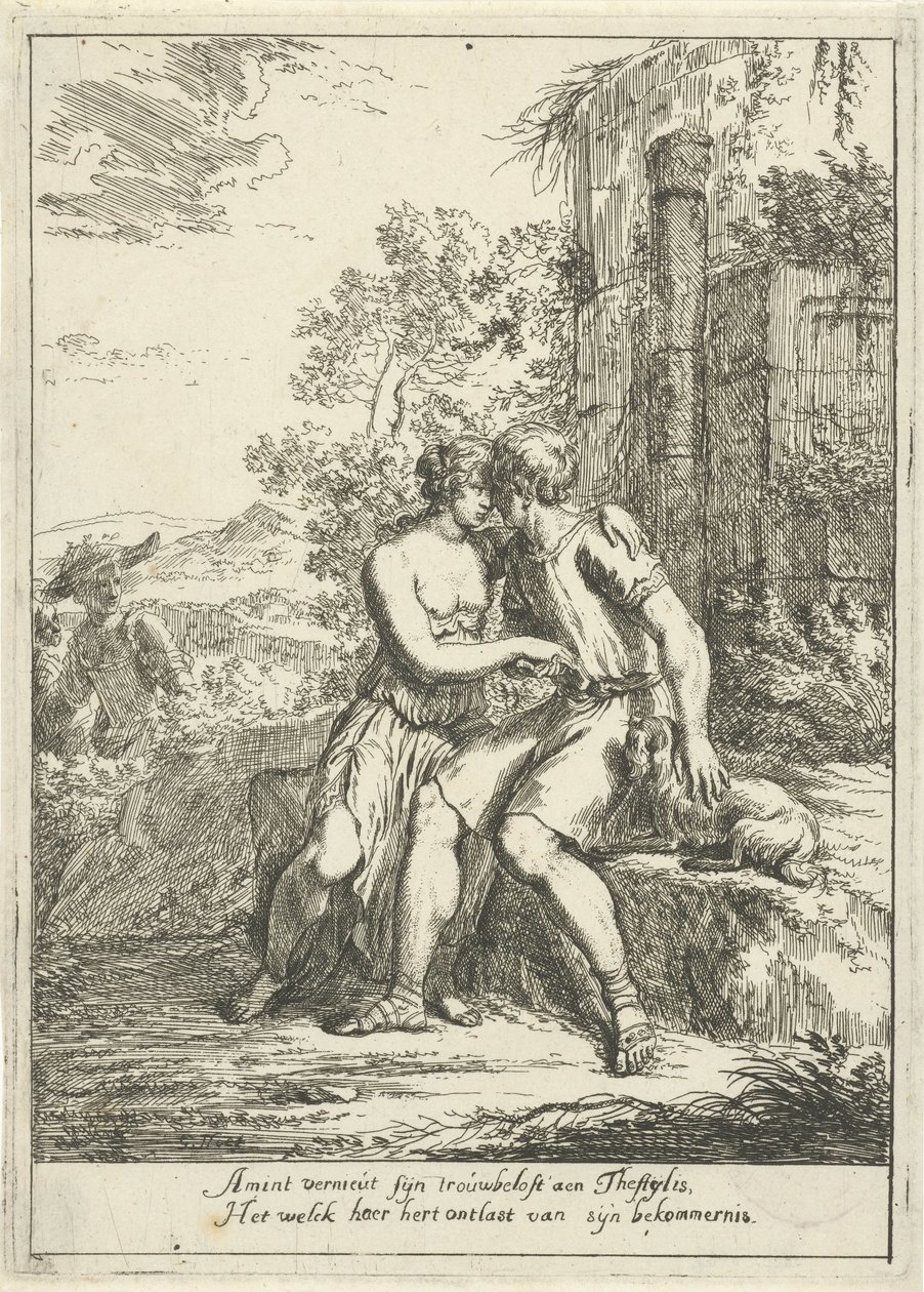 Aminta i Thestylis autorstwa Gerard Hoet (I)