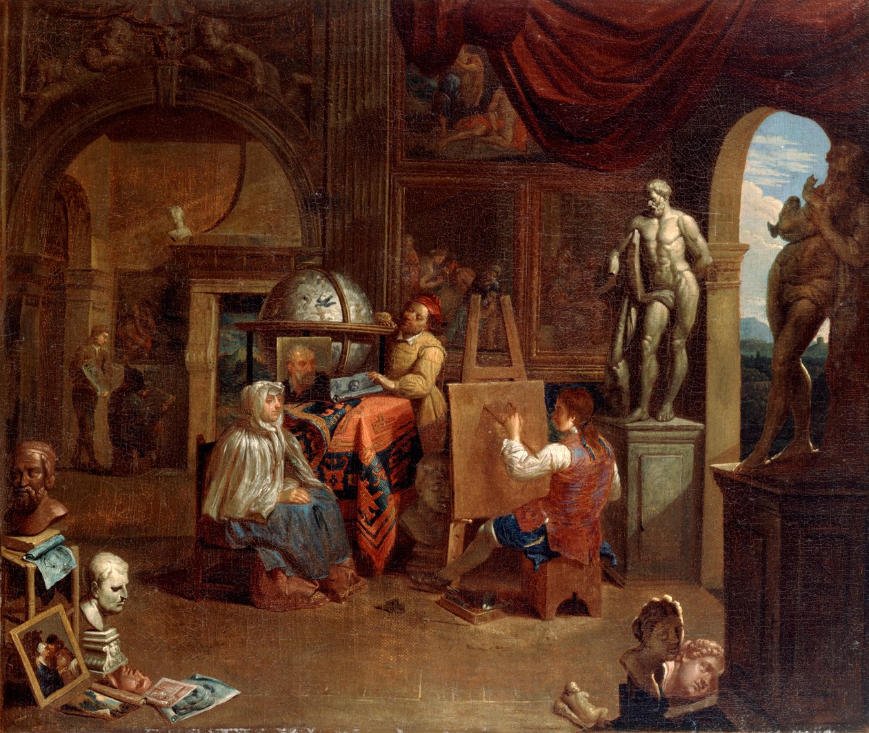 Scena pracowni artystycznej, 1680-1720. autorstwa Gerard Thomas