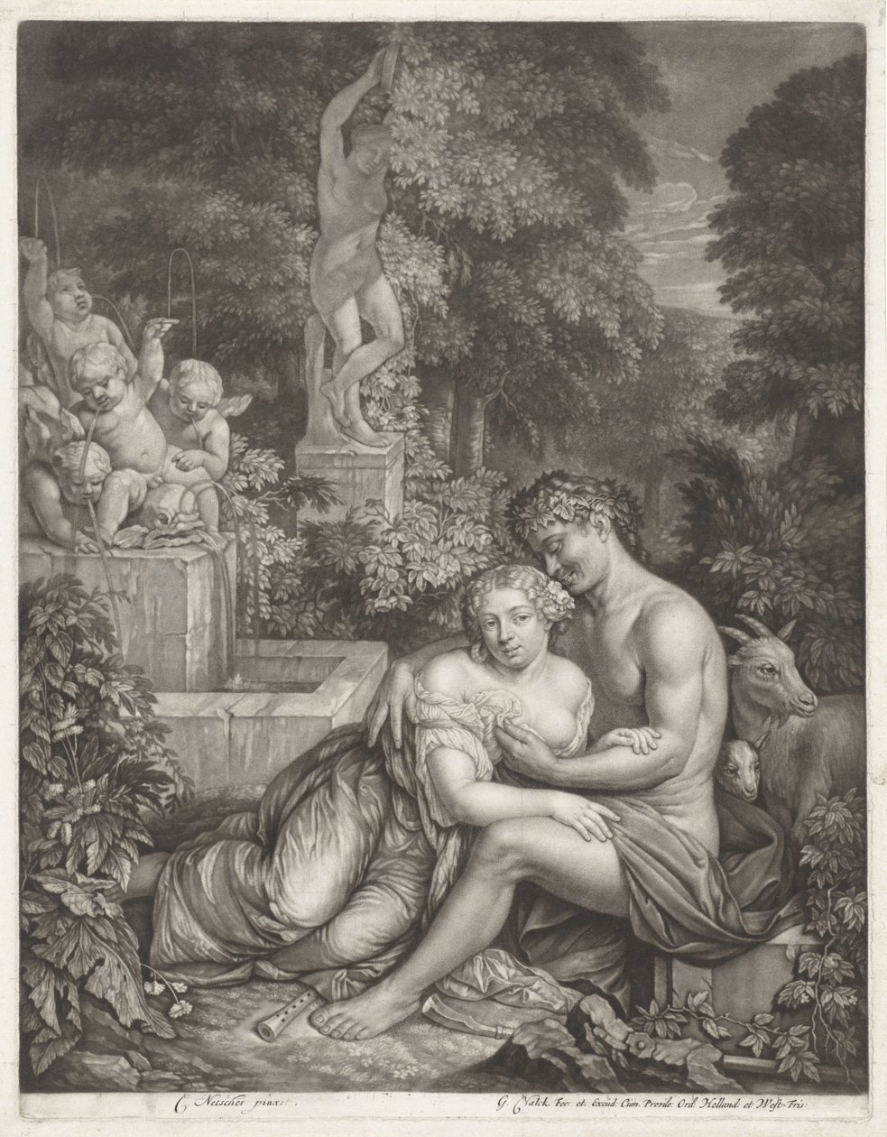 Vertumnus en Pomona autorstwa Gerard Valck