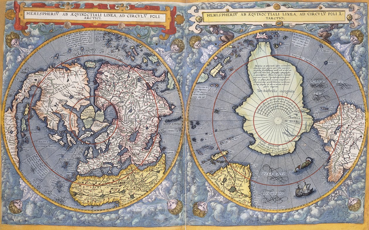 Bieguny Północne i Południowe, 1593 autorstwa Gerard de Jode