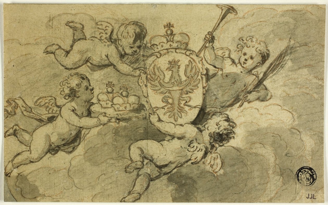 Putti i herb autorstwa Gerard de Lairesse