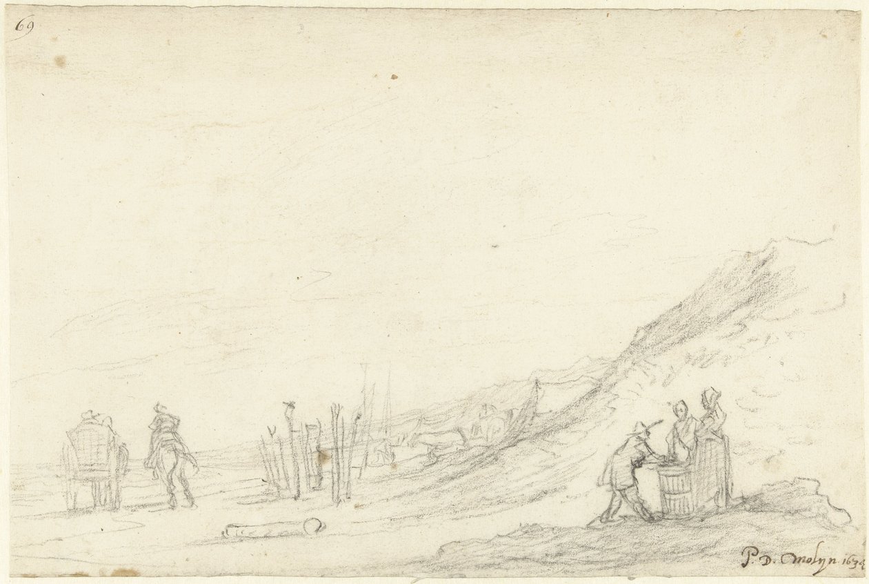 Pejzaż plażowy autorstwa Gerard ter Borch (II)