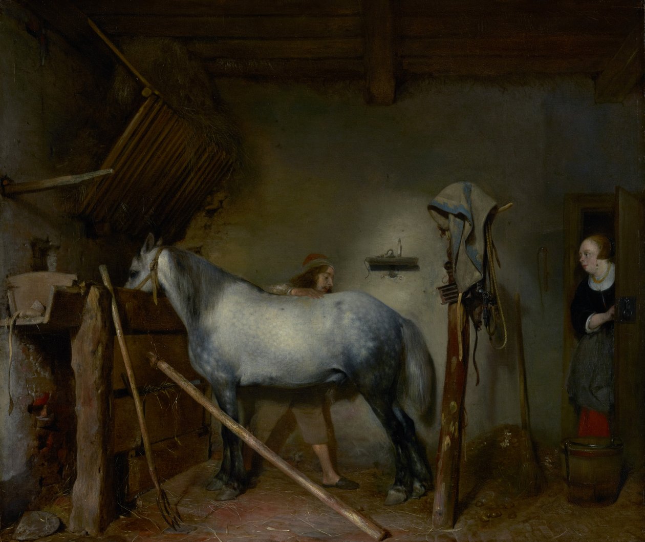 Stajnia dla koni autorstwa Gerard ter Borch