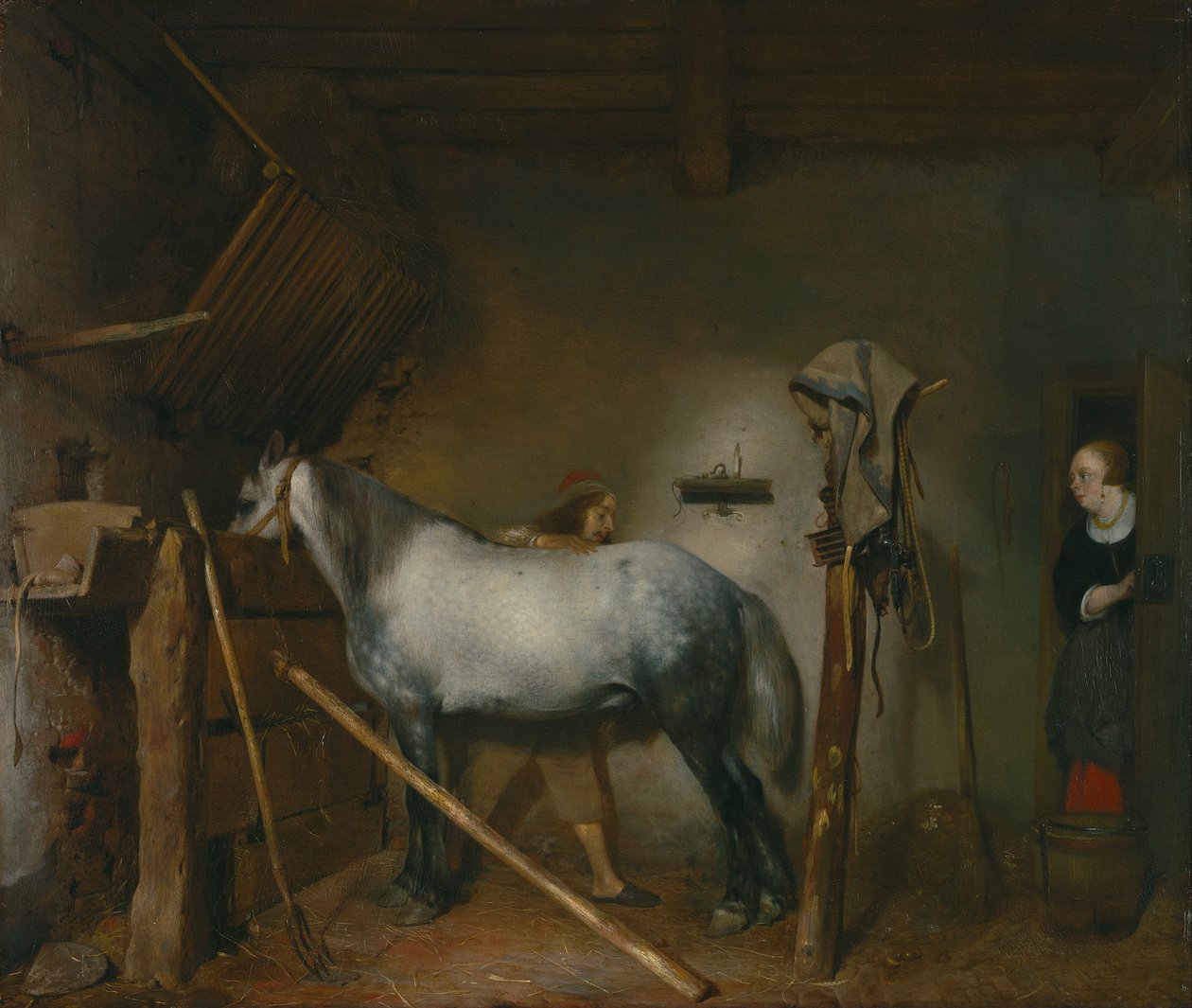 Stajnia autorstwa Gerard ter Borch