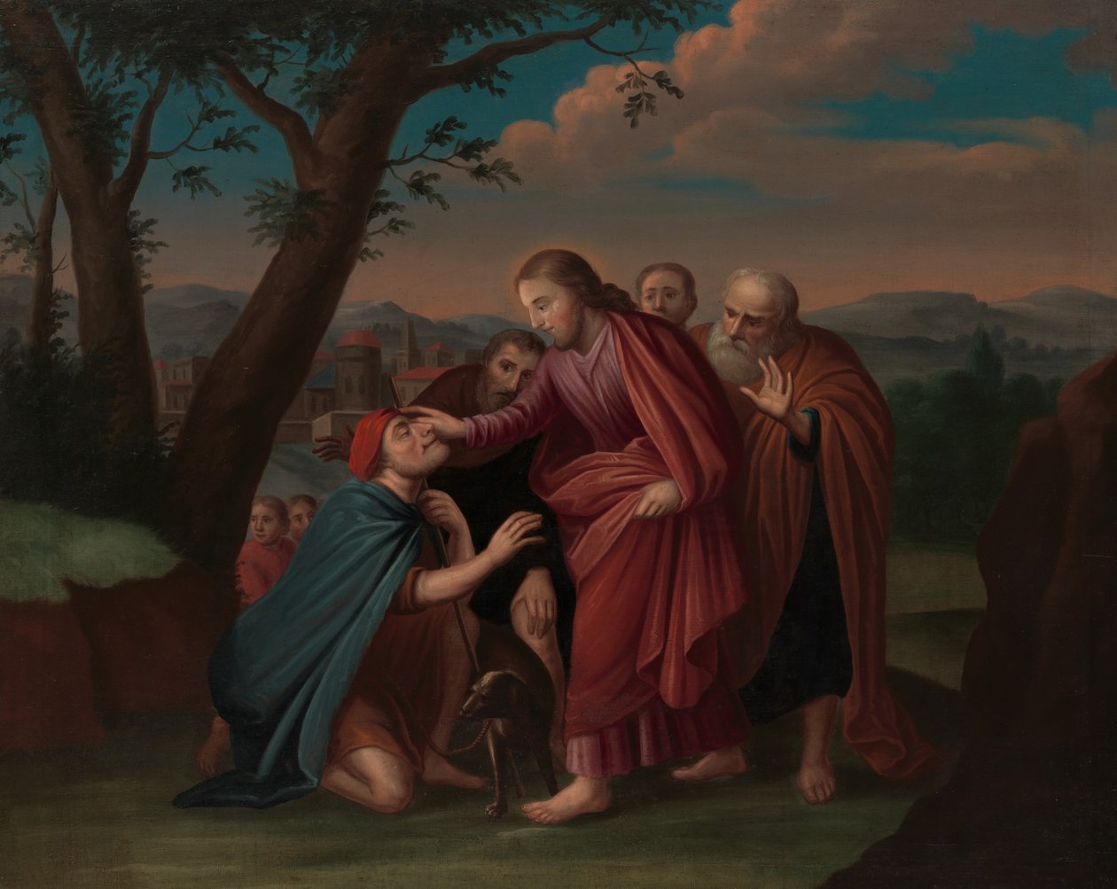 Chrystus uzdrawiający ślepca, ca. 1725-30. autorstwa Gerardus Duyckinck
