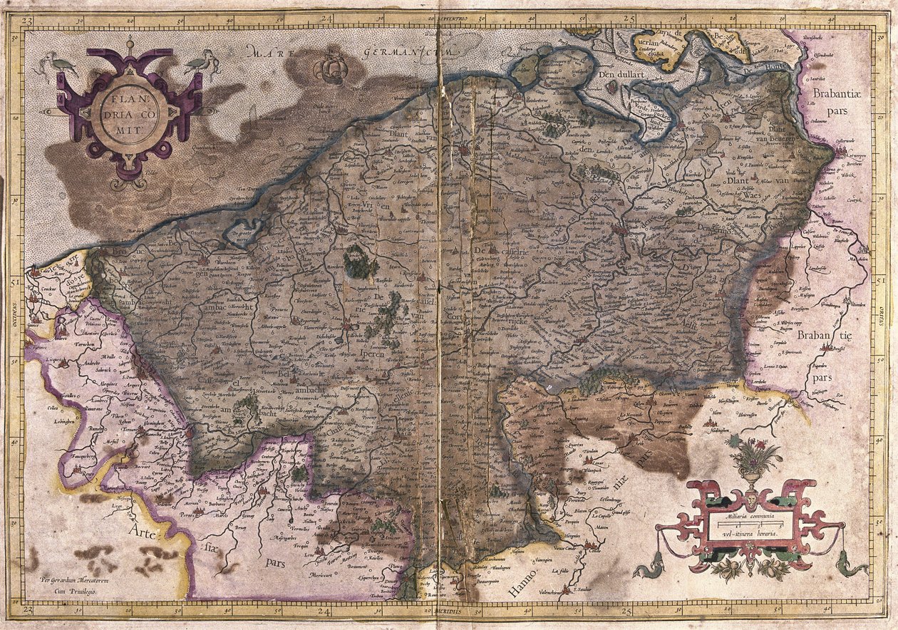 Belgia (grawerowanie autorstwa Gerardus Mercator