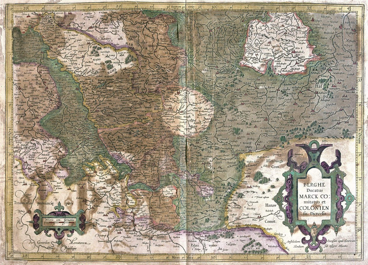 Kolonia, Waldeck (Hesja), Niemcy (Grawerowanie autorstwa Gerardus Mercator
