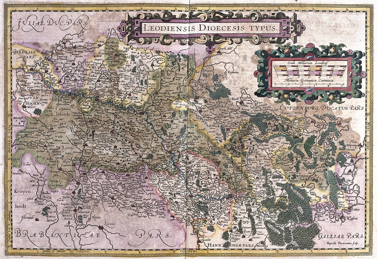 Liege, Belgia (grawerowanie autorstwa Gerardus Mercator