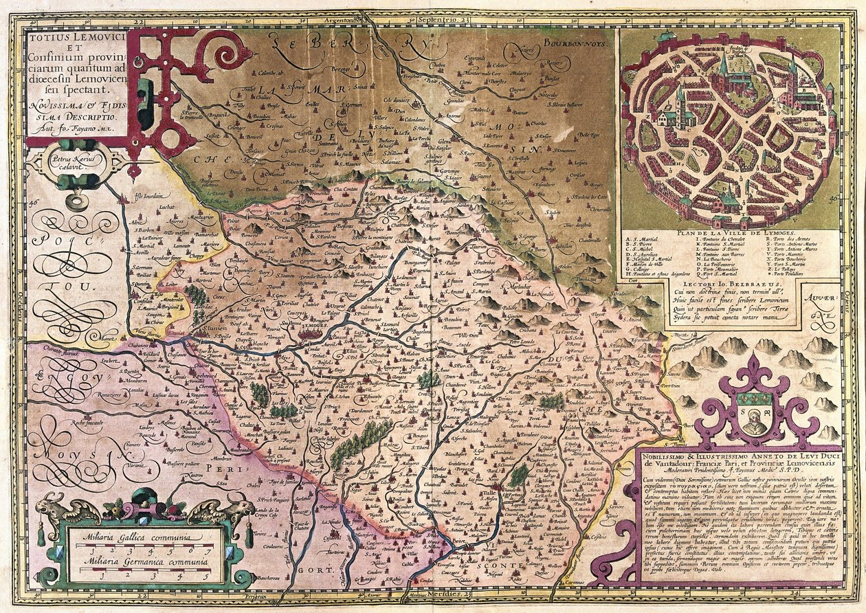 Limoge, Francja (grawerowanie autorstwa Gerardus Mercator
