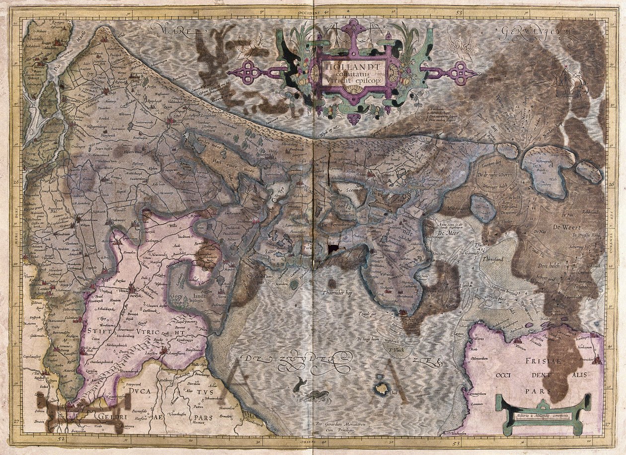 Holandia (grawerowanie autorstwa Gerardus Mercator