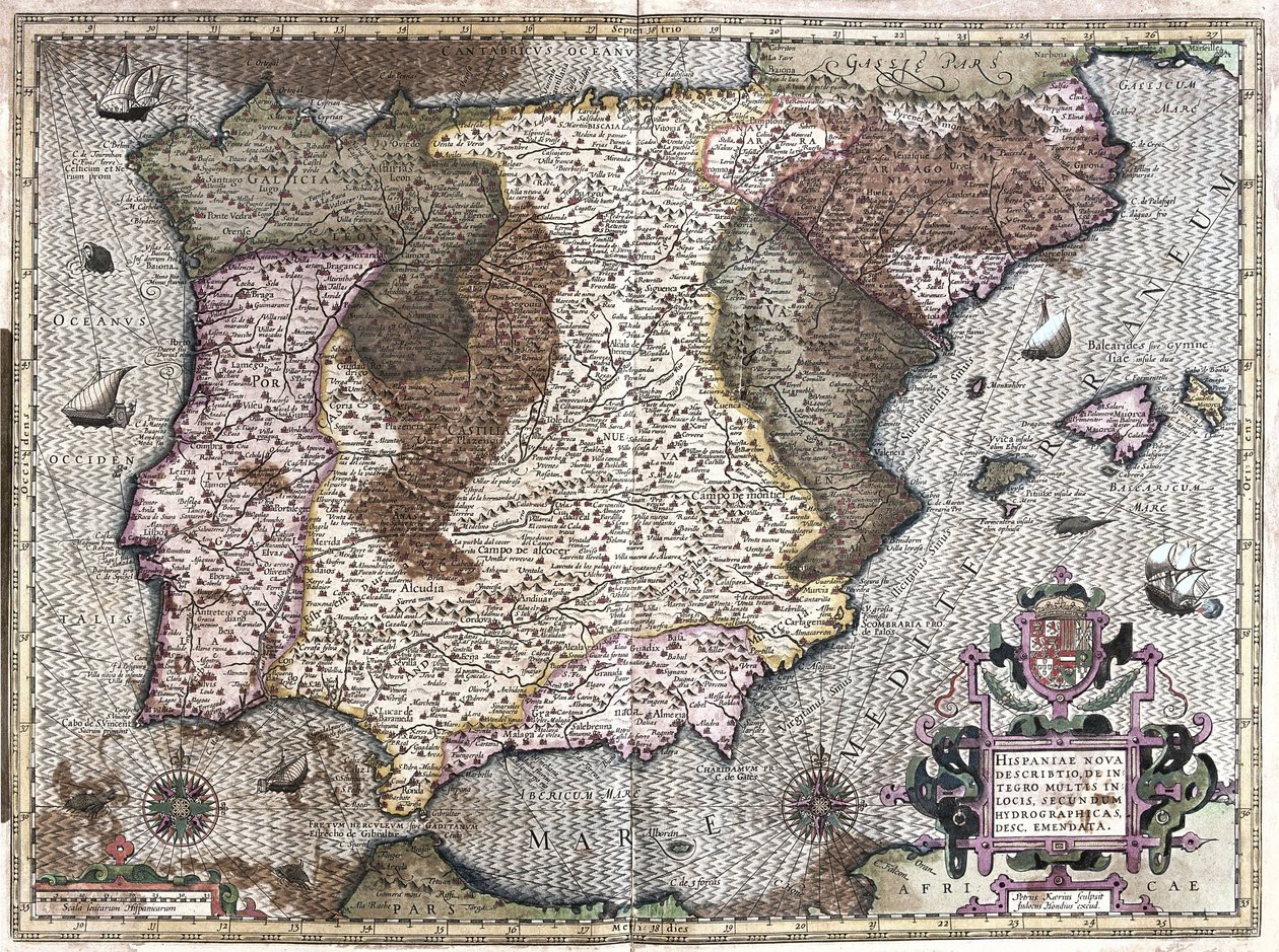 Hiszpania (grawerowanie autorstwa Gerardus Mercator