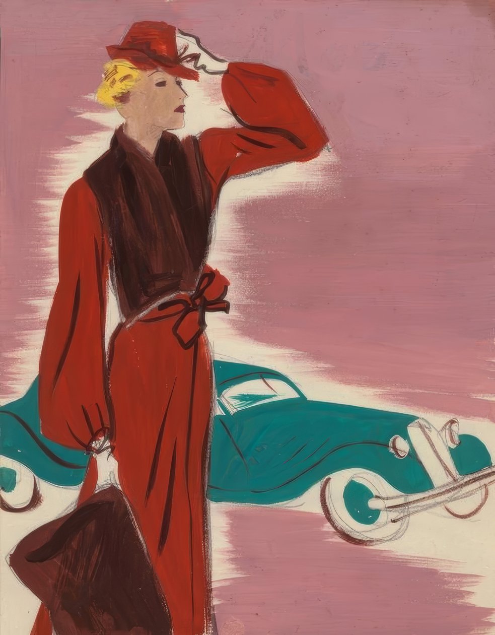 Moda damska 1930 / Sukienka z woalką / Hartung autorstwa Gerd Hartung