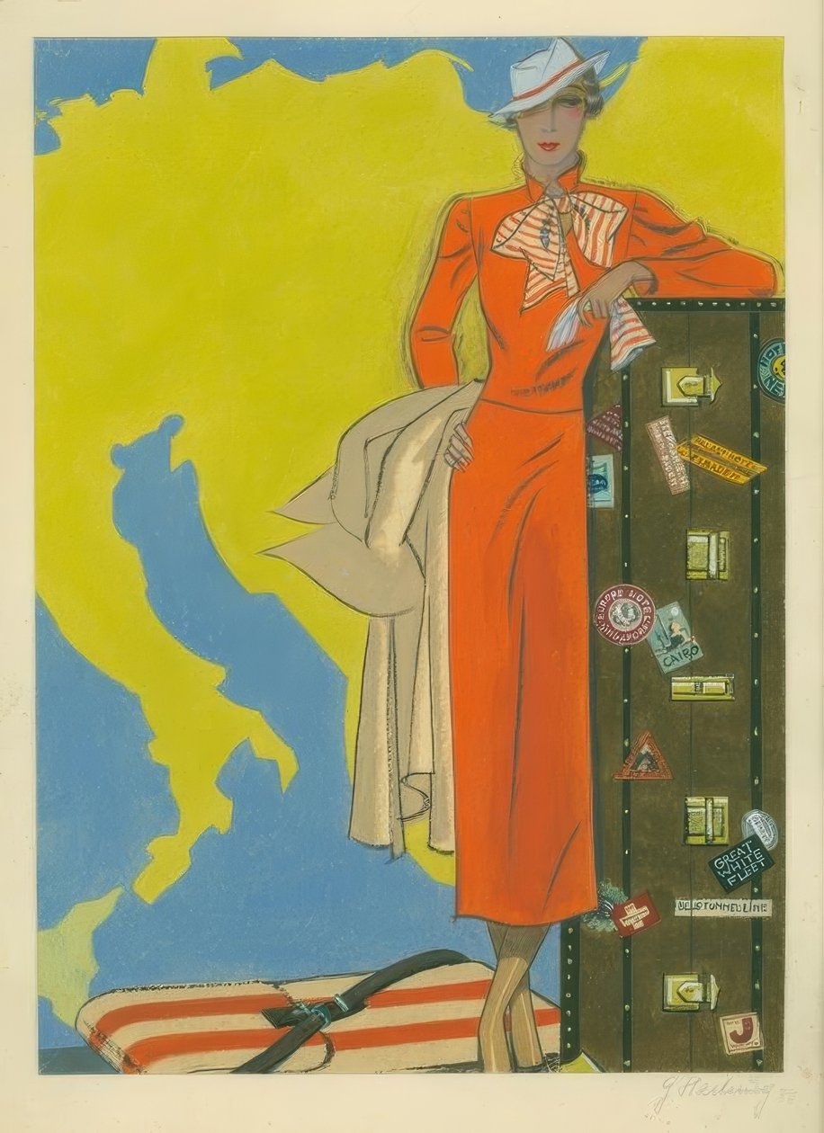 Moda damska 1932 / sukienka podróżna / Gerd Hartung autorstwa Gerd Hartung