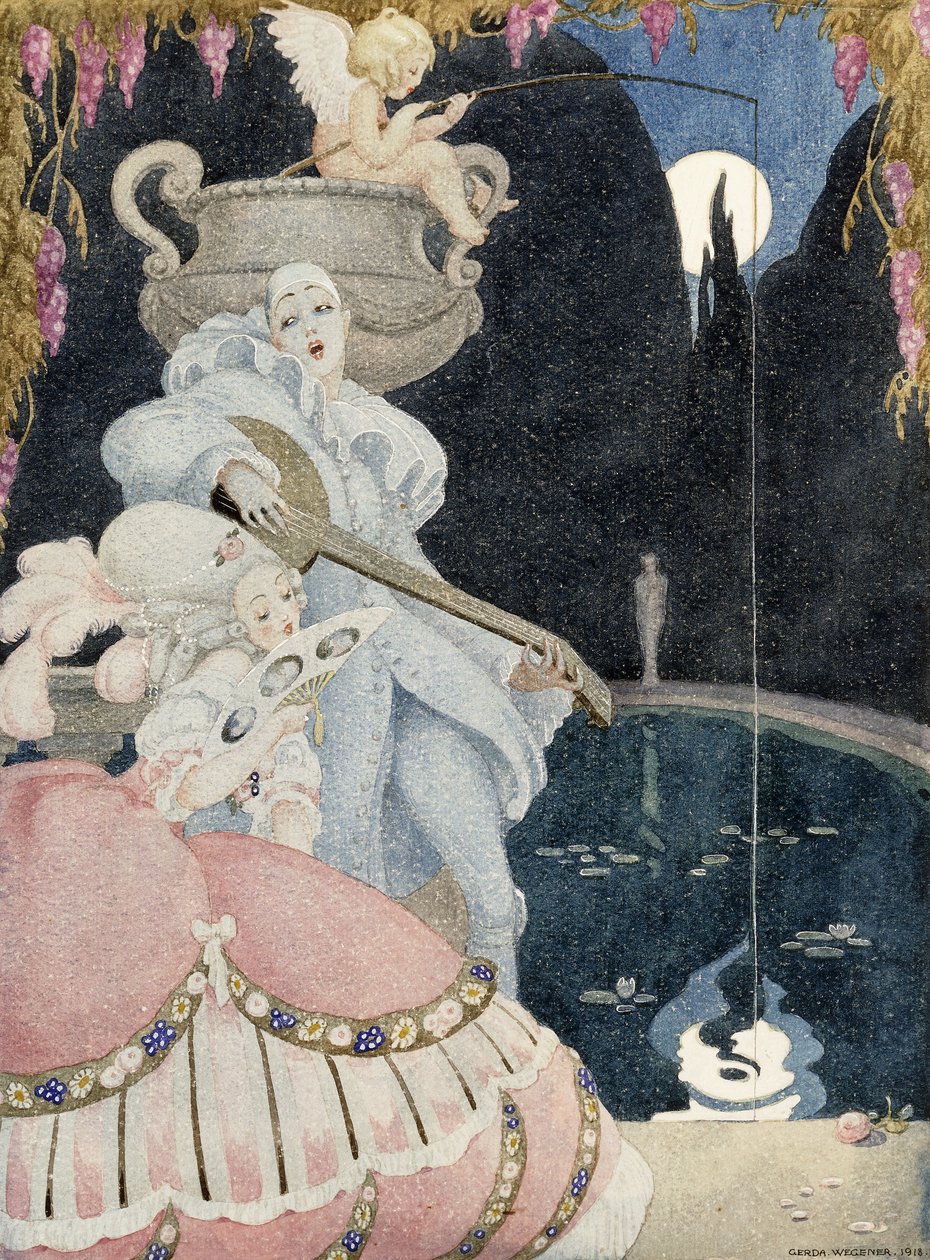 Elegancki i Pierrot autorstwa Gerda Marie Frederike Wegener