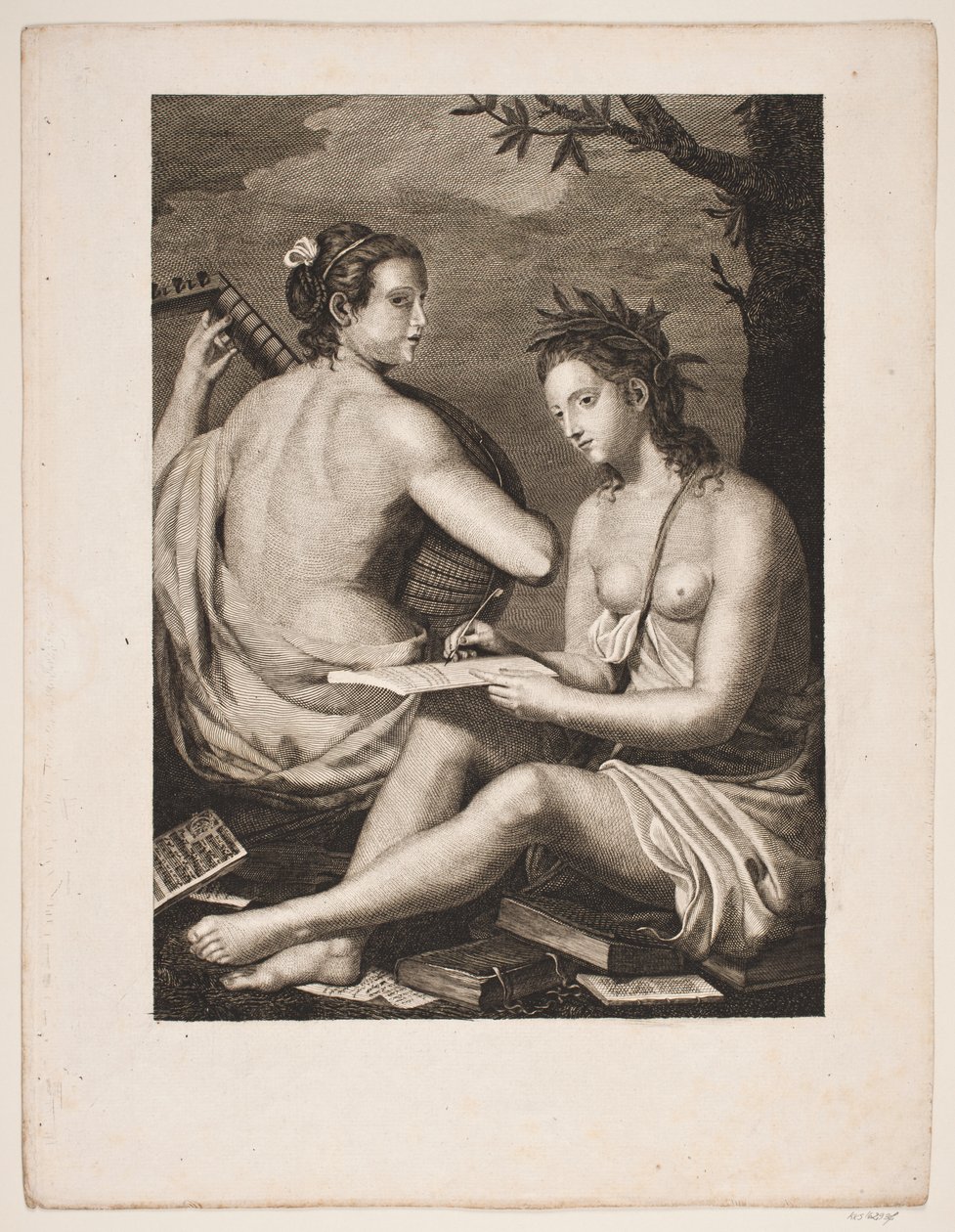 Terpsichore i Kalliope autorstwa Gerhard Ludvig Lahde