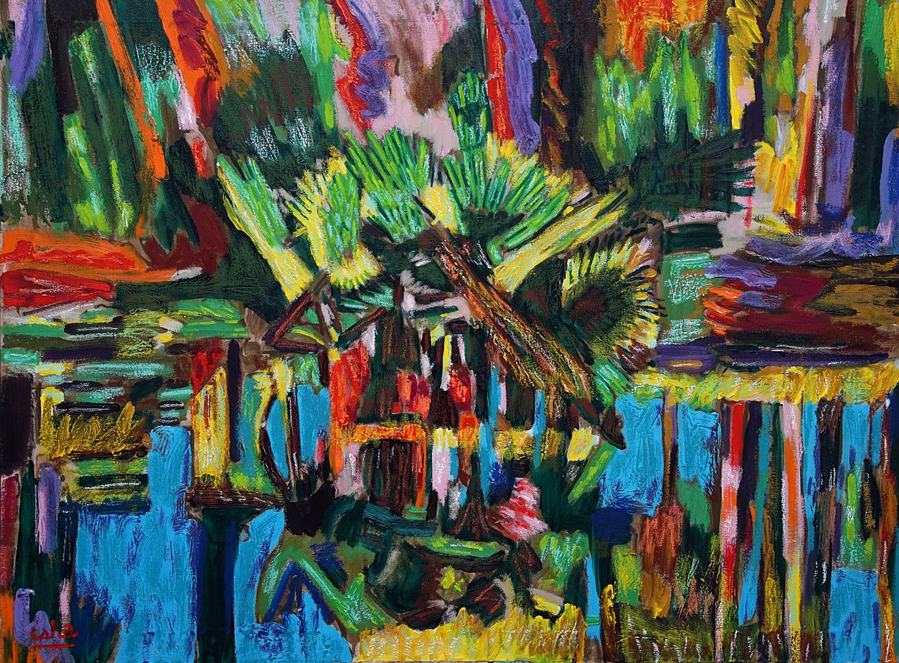 Estuario Abstracto.2018 (olej na płótnie) autorstwa Gerhardt Isringhaus