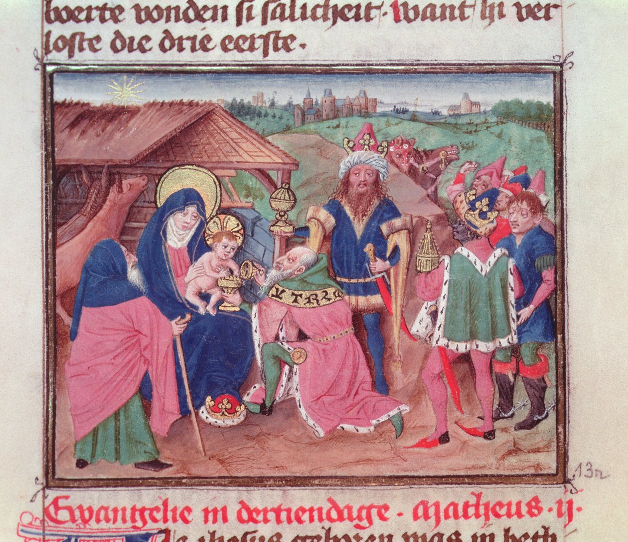 Codex 2772 f.13 Adoracja Trzech Króli autorstwa German School