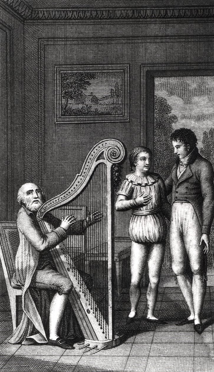 Ilustracja z „Uczniów Wilhelma Meistera” Johanna Wolfganga Goethego (1749-1832) 1802 autorstwa German School