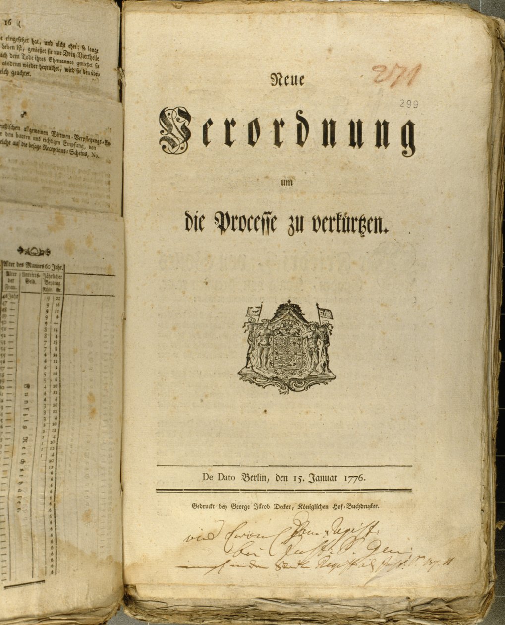 Procedura prawna z 1776 r. (druk) autorstwa German School