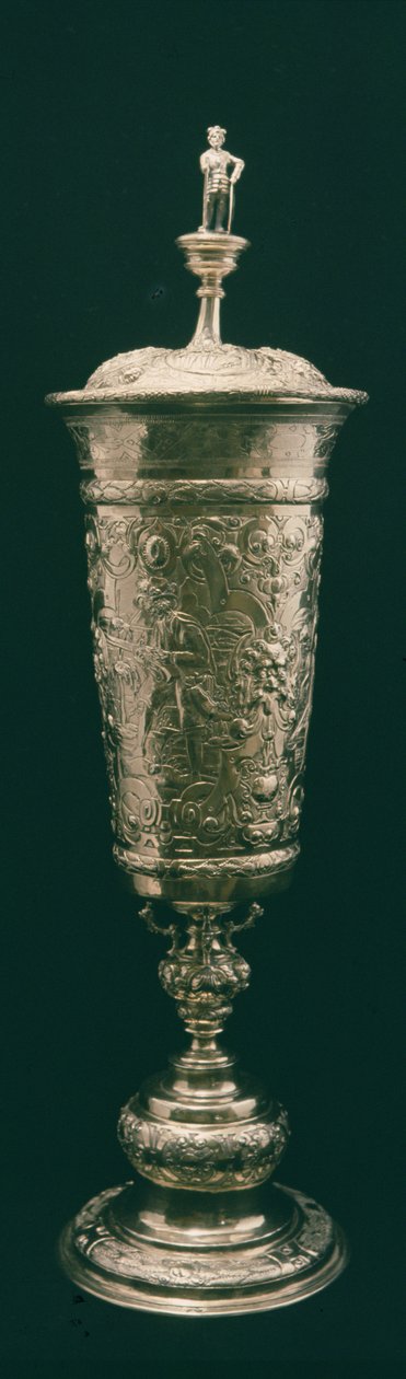 Filiżanka stojąca z przykrywką, Norymberga, ok. 1600 (srebro złocone) autorstwa German School