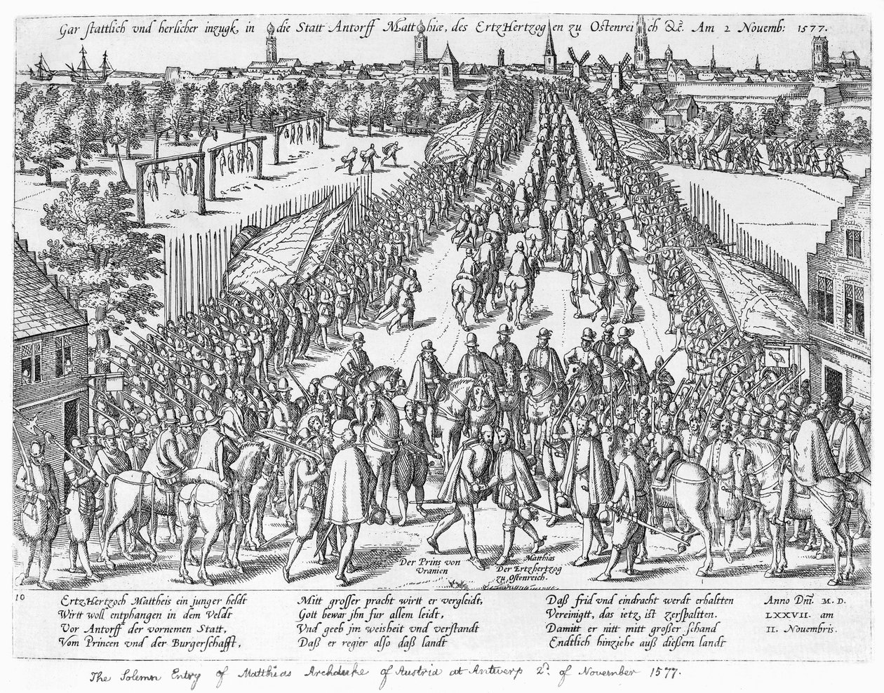 Uroczysty wjazd Macieja Arcyksięcia Austrii do Antwerpii, 2 listopada 1577 r. autorstwa German School